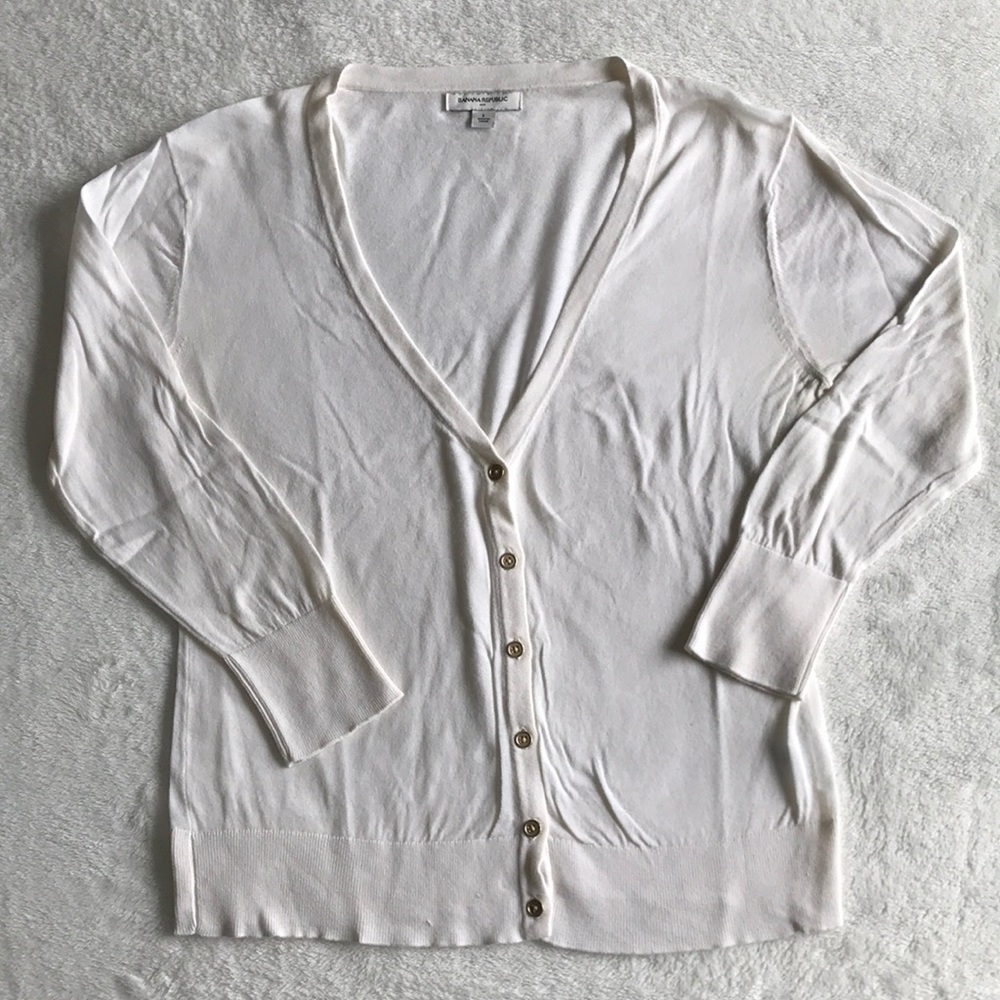 Banana Republic Large Ivory Cardigan
